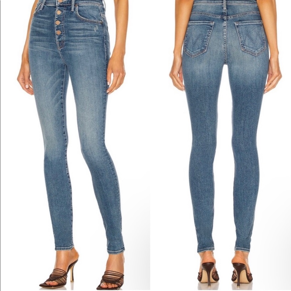 MOTHER Denim button fly The Pixie Swooner Skimp jeans